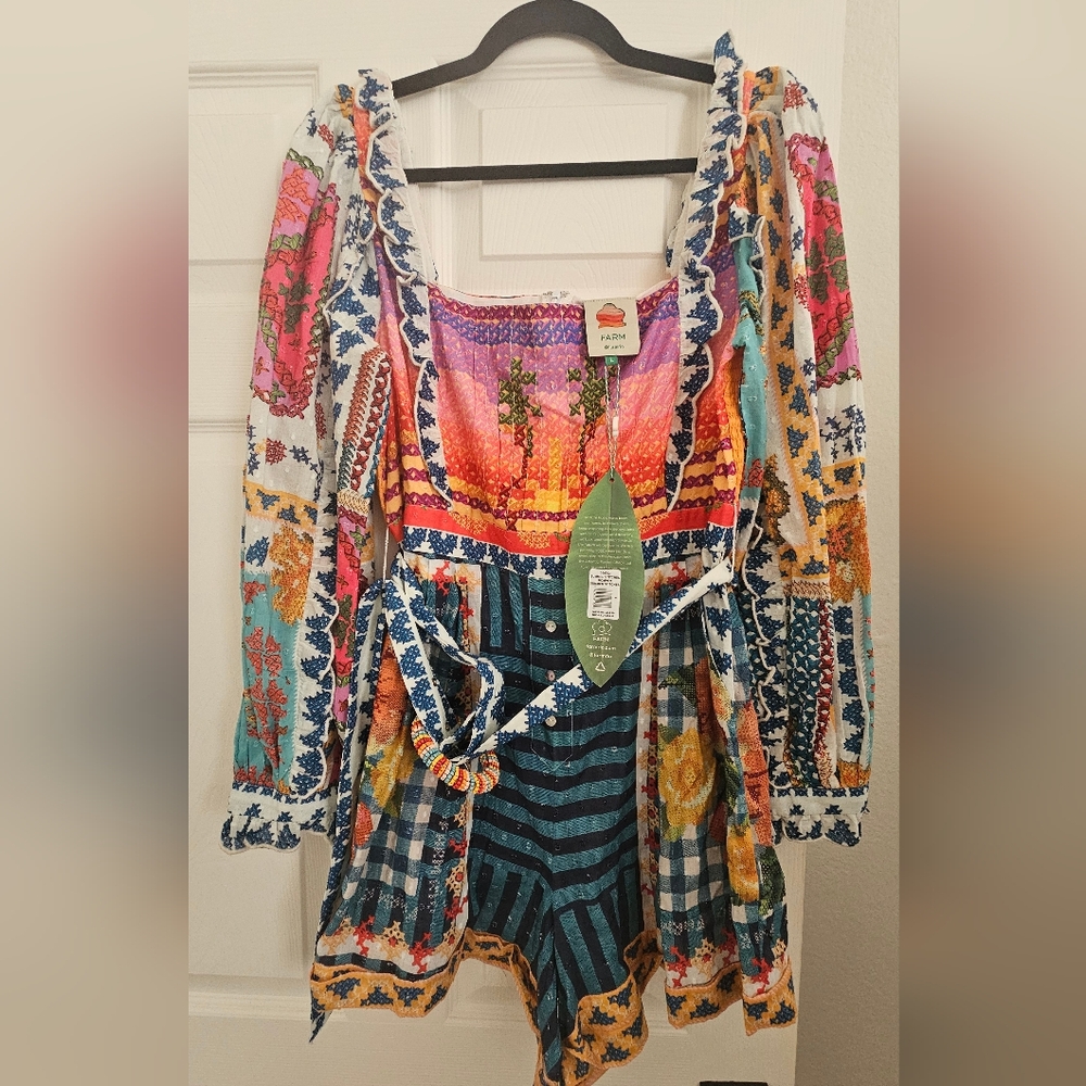 NWT Farm Rio Summer Stitches Romper Size L